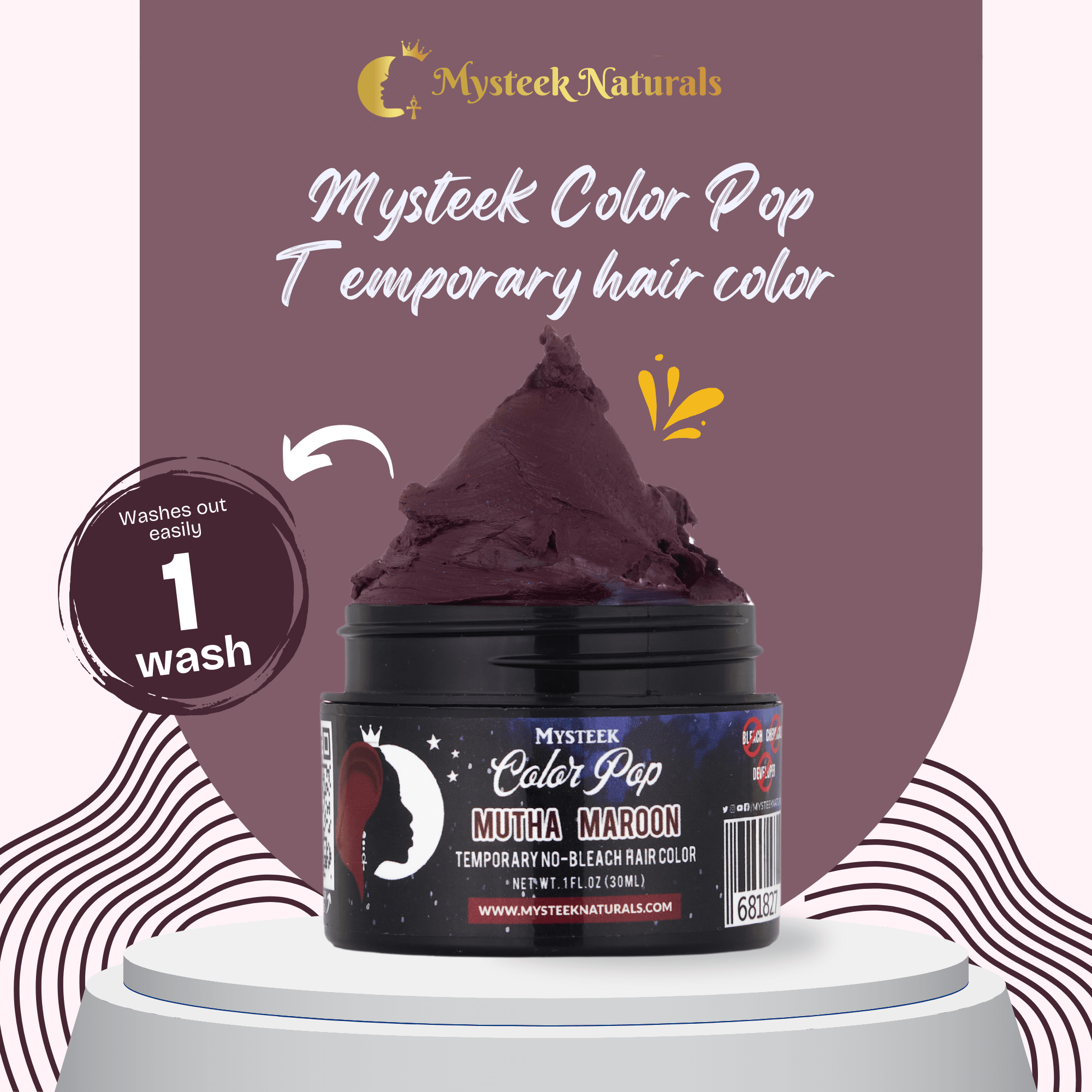 Mutha Maroon - Mysteek Color Pop Mysteek Naturals