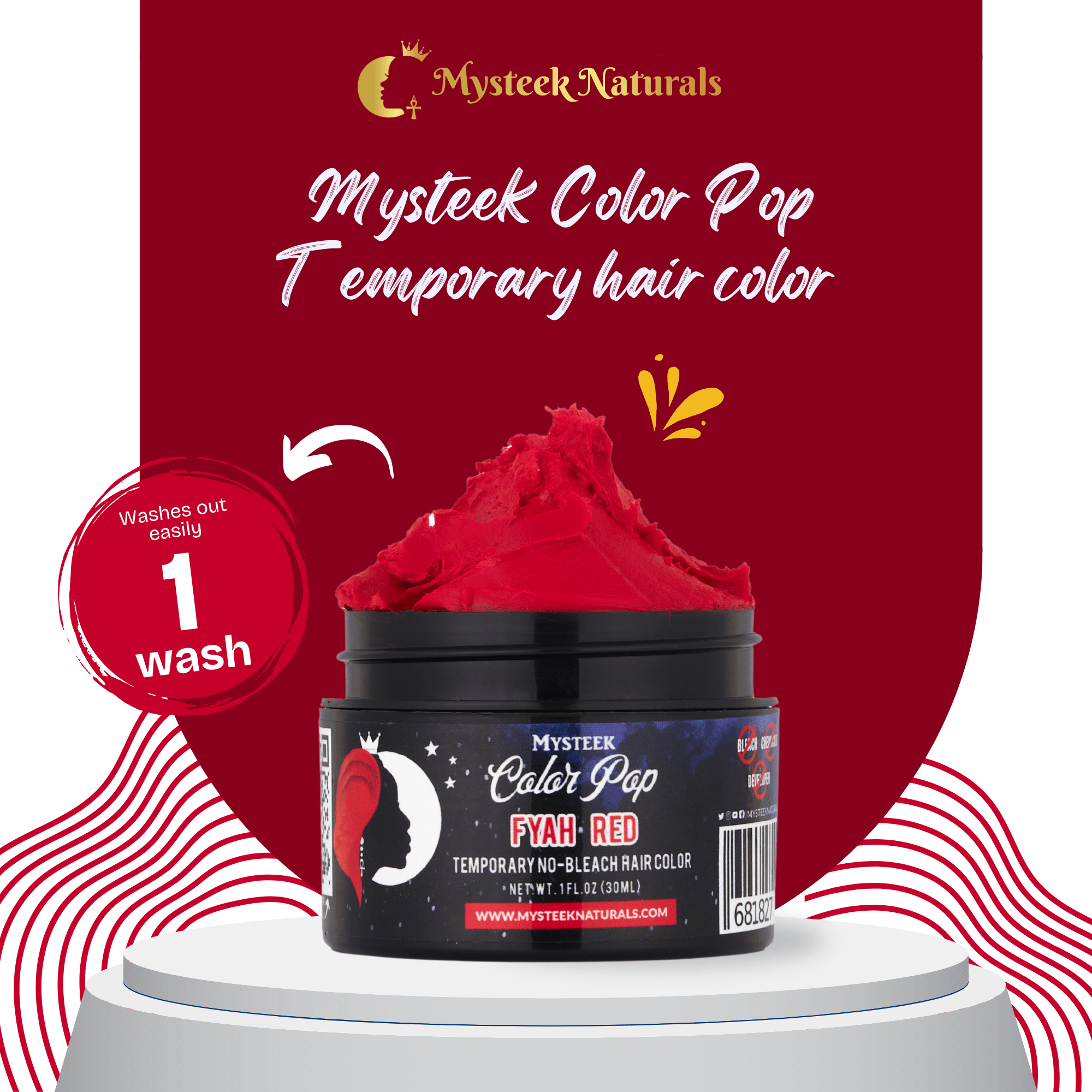 Fyah Red - Mysteek Color Pop Mysteek Naturals