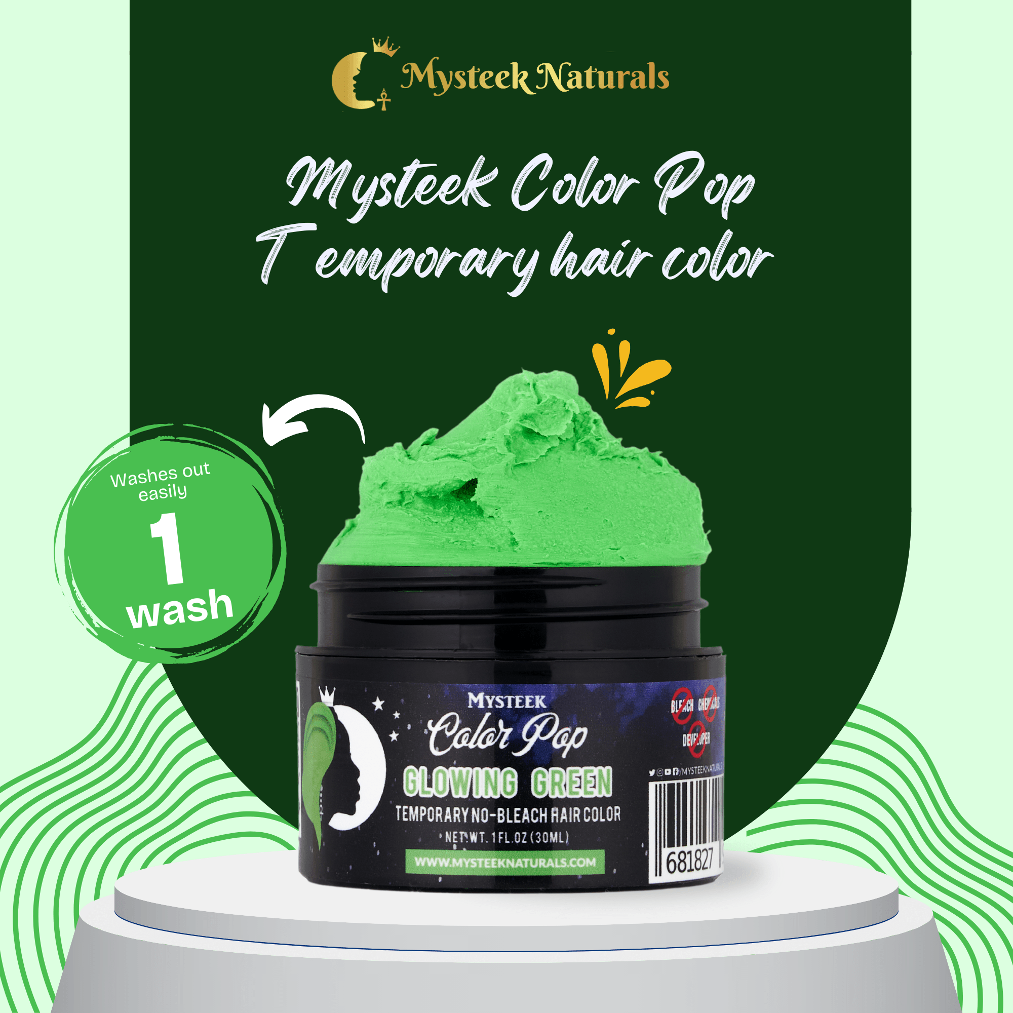 Glowing Green - Mysteek Color Pop Mysteek Naturals