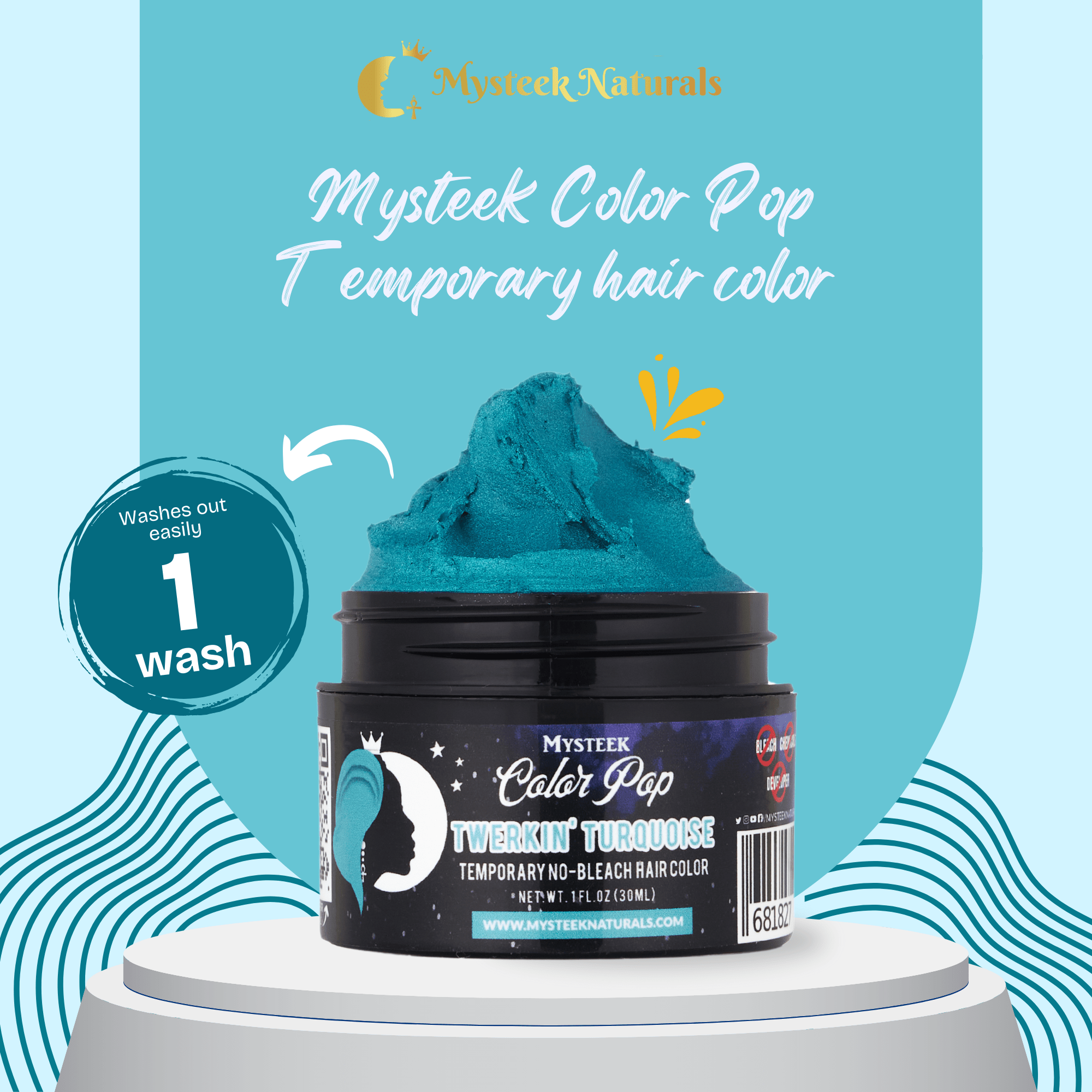 Twerkin Turquoise - Mysteek Color Pop Mysteek Naturals