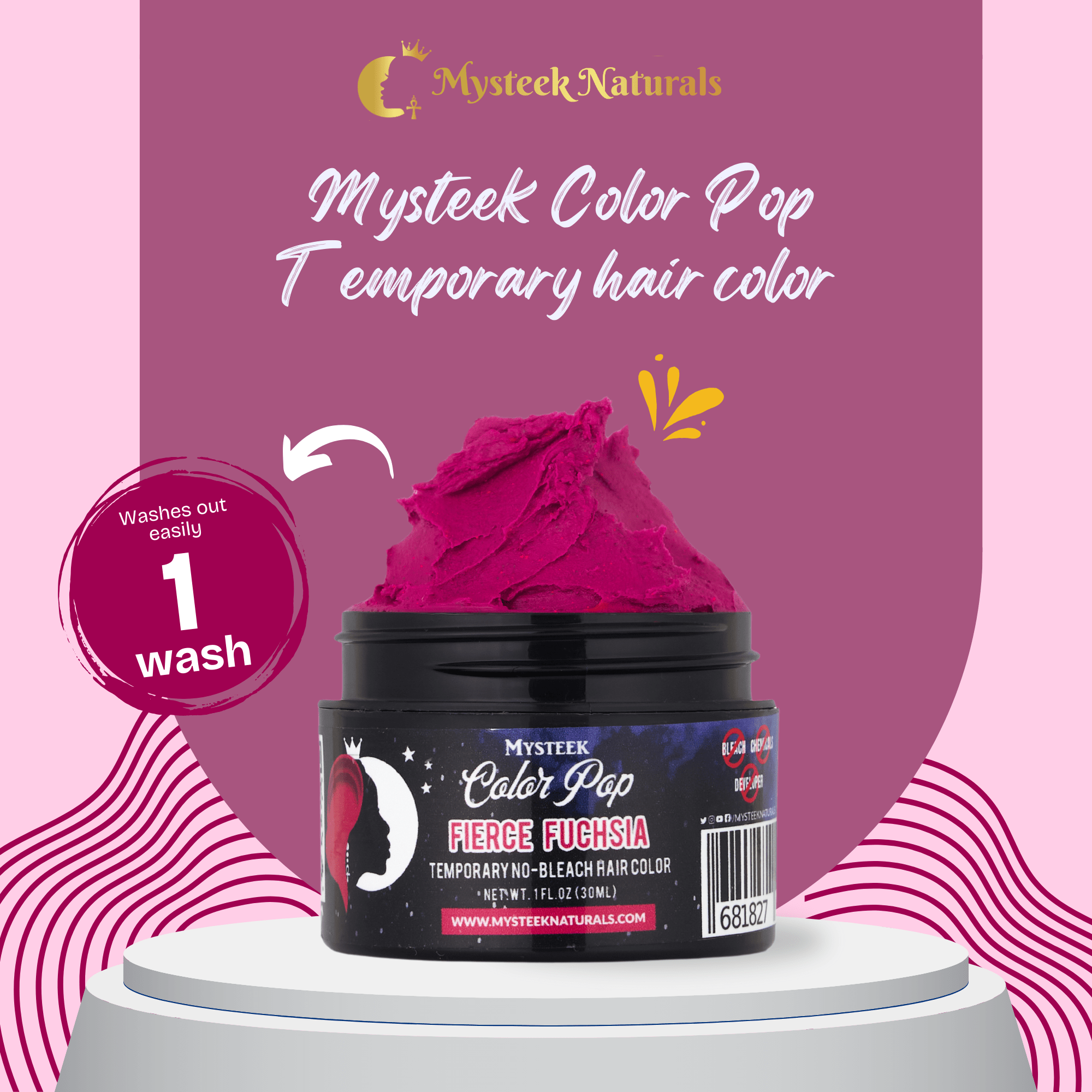 Fierce Fuchsia - Mysteek Color Pop Mysteek Naturals