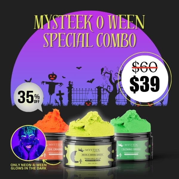 Halloween Combo: Neon-A-Ween Green | Oh! Orange | Glowing Green 35% off Mysteek Naturals