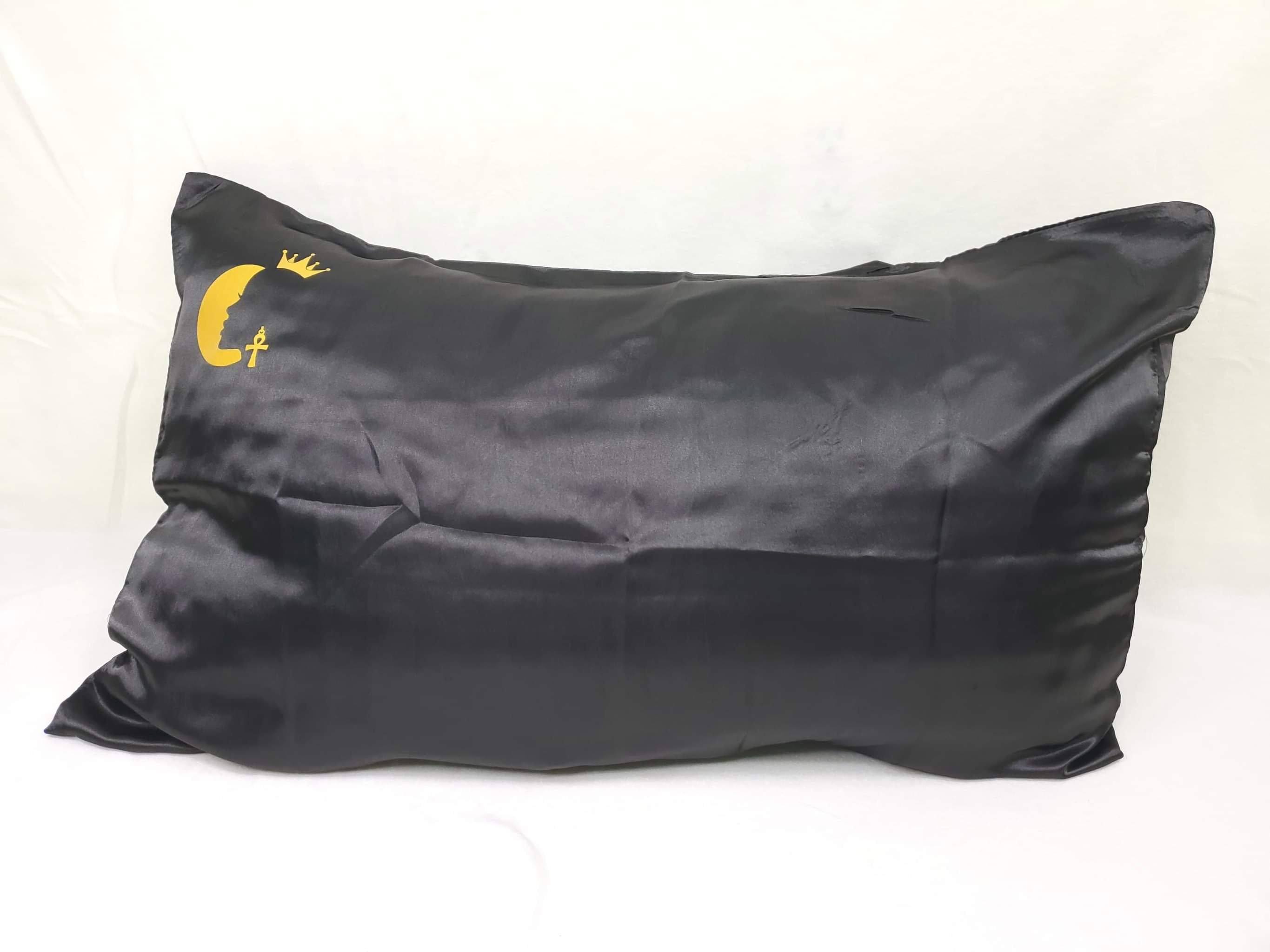 100% Messaline Satin Pillowcase Mysteek Naturals Black Single Pillowcase