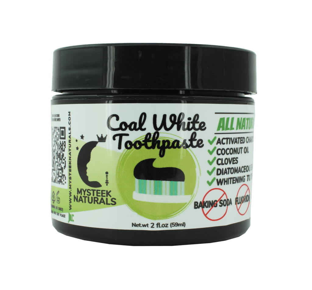 Coal White Toothpaste, Teeth Whitening Charcoal Toothpaste, Natural Toothpaste with Activated Charcoal, Fluoride Free Toothpaste for Oral Care (1 oz) Mysteek Naturals
