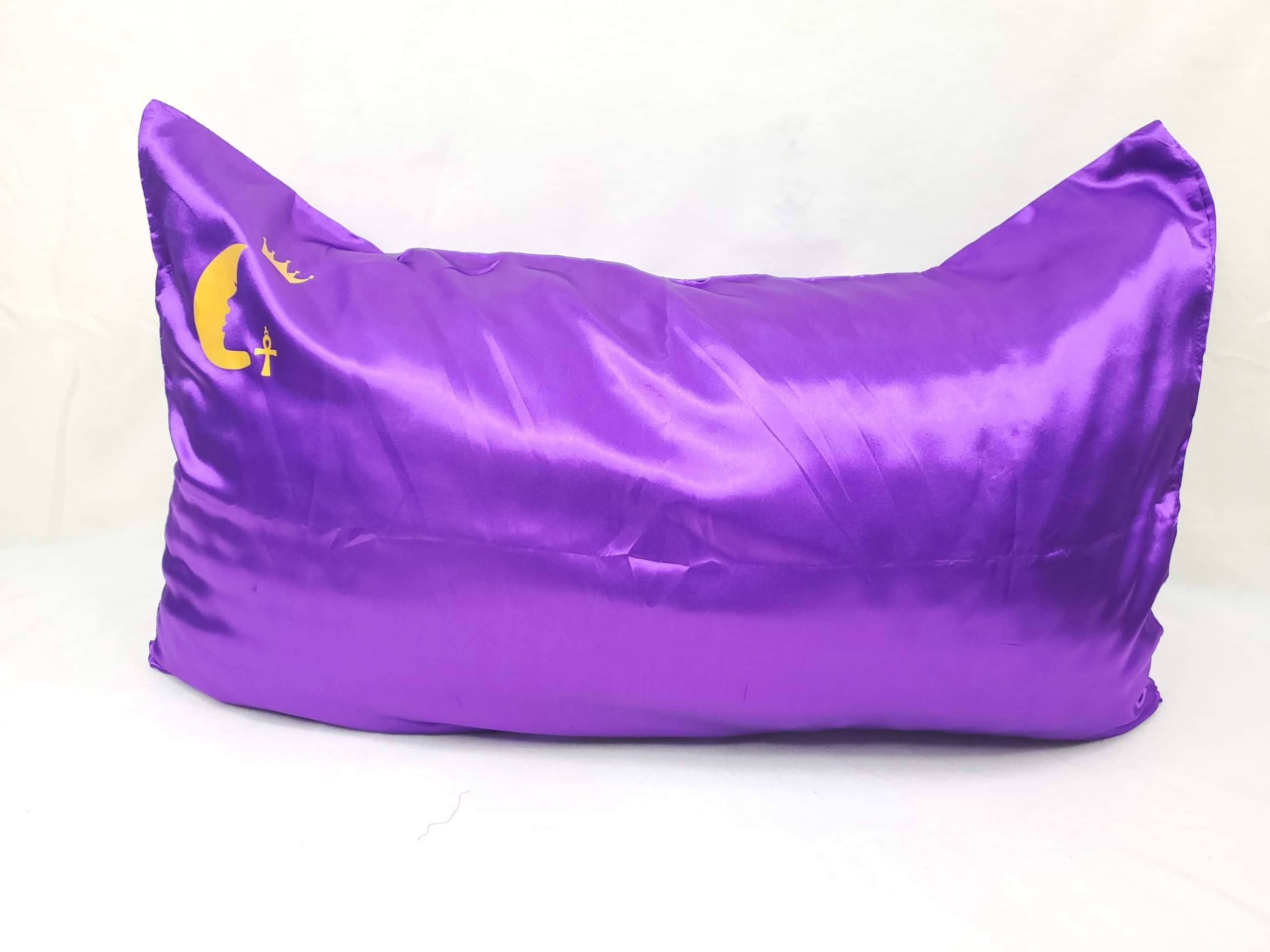100% Messaline Satin Pillowcase Mysteek Naturals Purple Single Pillowcase