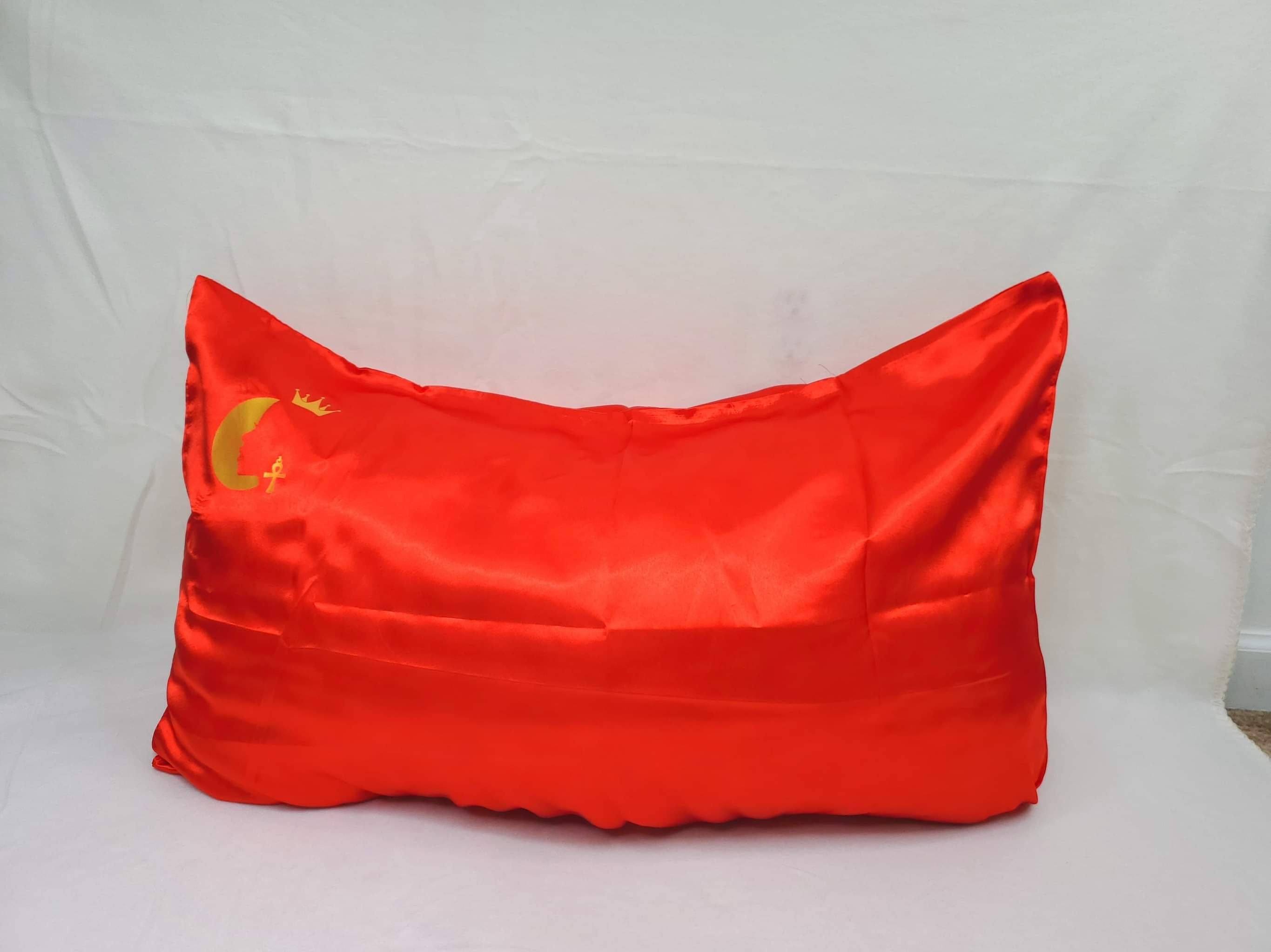 100% Messaline Satin Pillowcase Mysteek Naturals Red Single Pillowcase