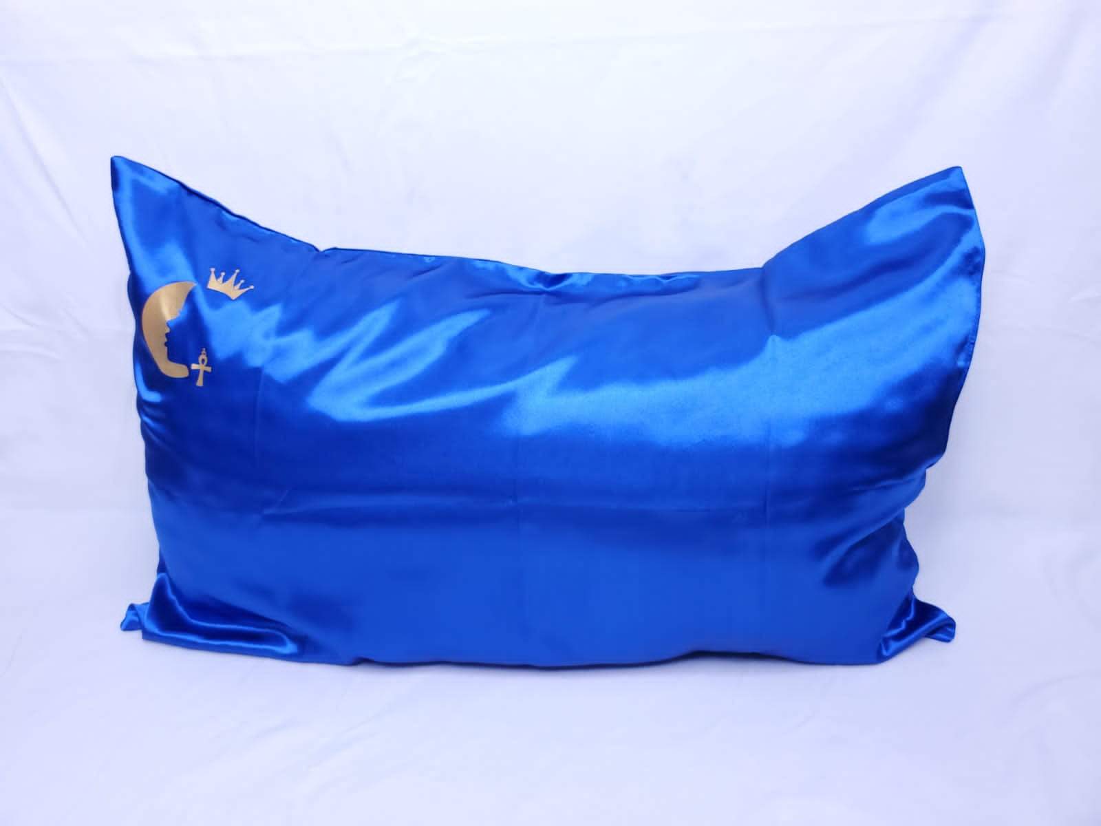 100% Messaline Satin Pillowcase Mysteek Naturals Blue 2pc Pillowcase Set