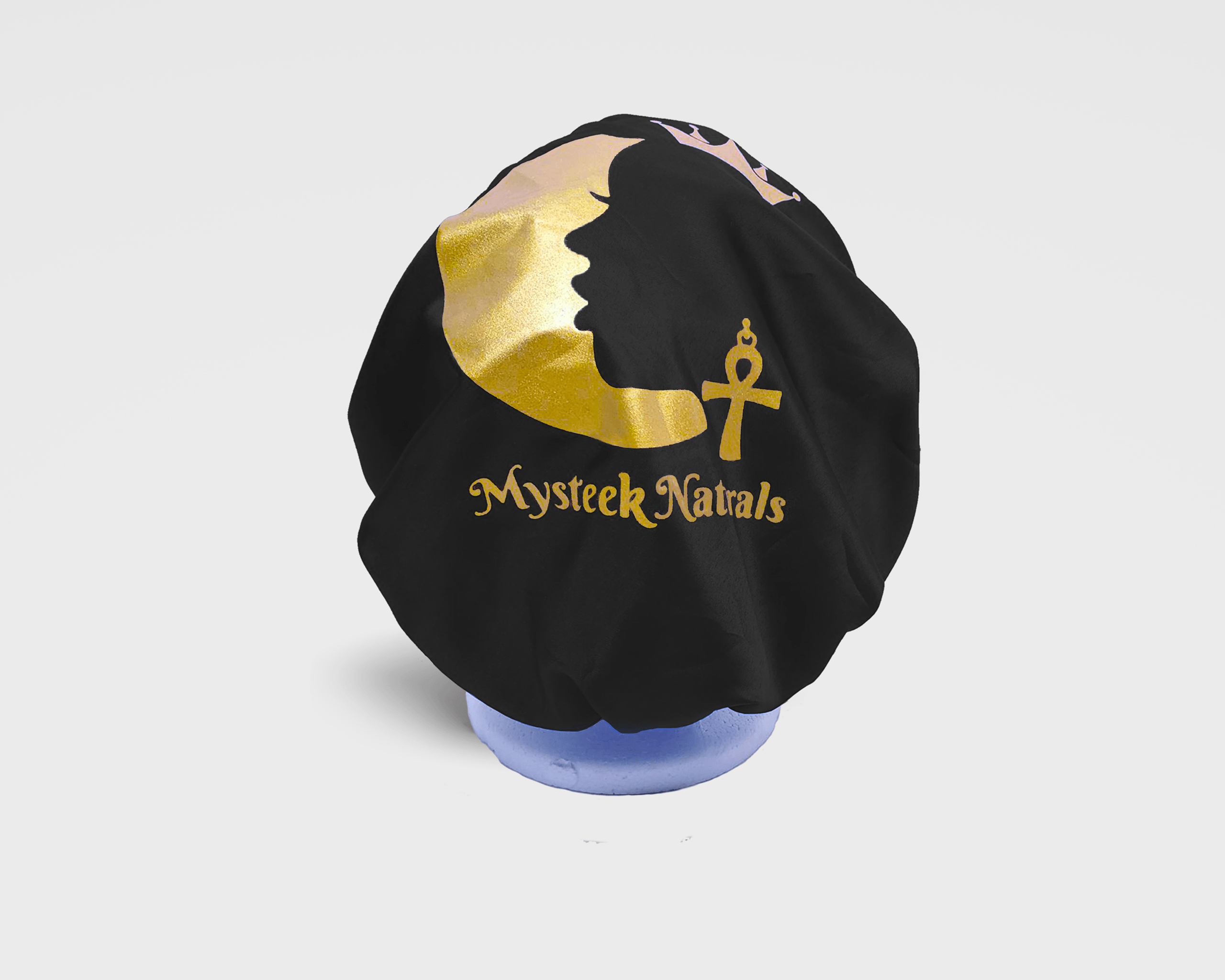 100% Messalin Satin Bonnets Mysteek Naturals Black