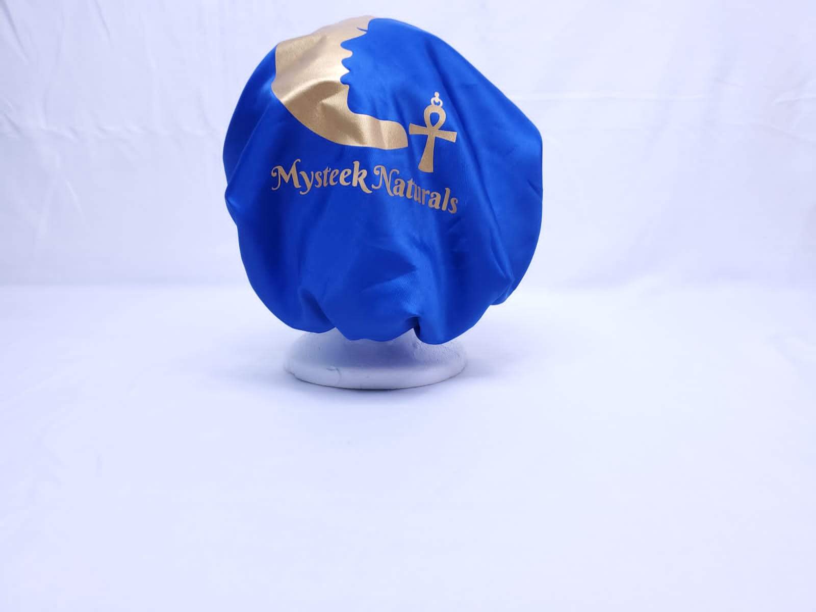 100% Messalin Satin Bonnets Mysteek Naturals Blue