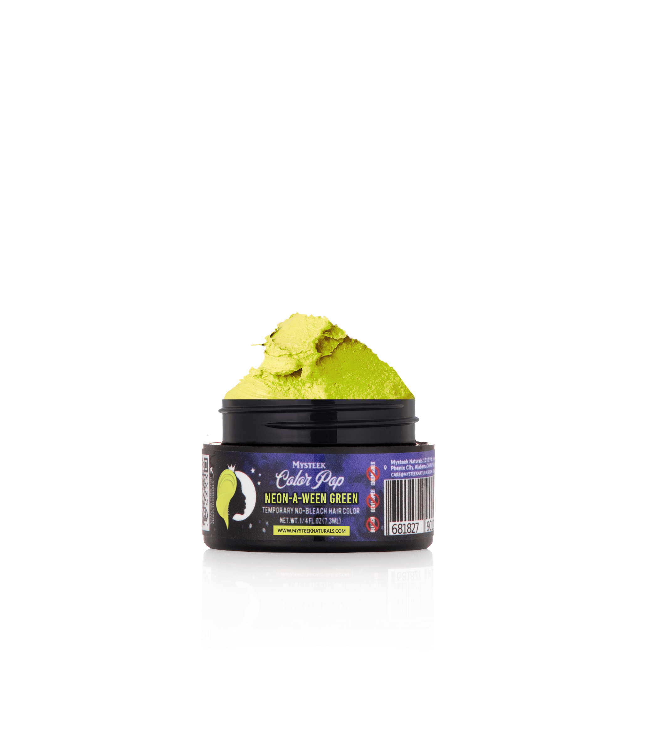 NEON-A-WEEN (Glow in the dark Hair color) Mysteek Color Pop Mysteek Naturals 1/4 oz