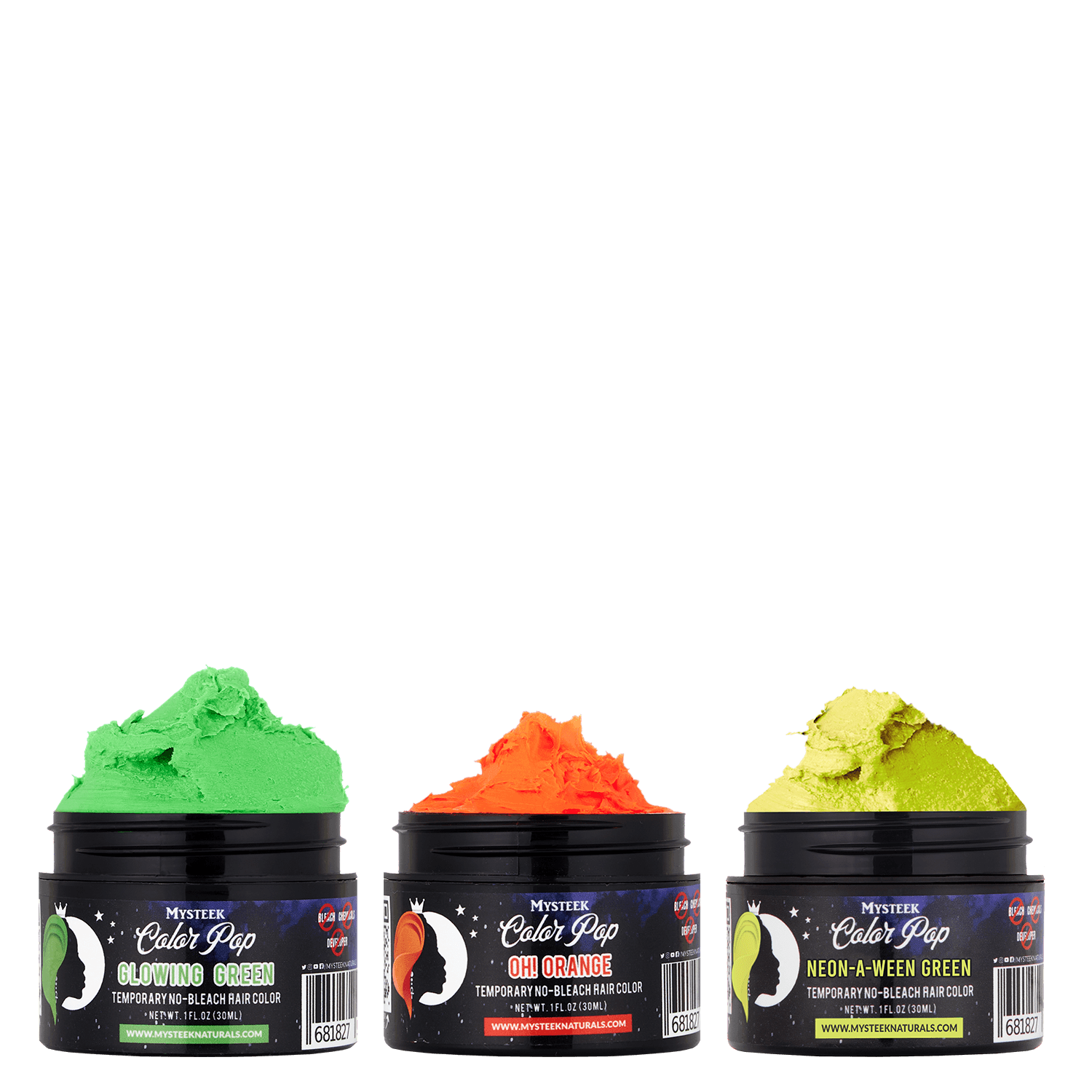 Halloween Combo-Neon-A-Ween Green | Oh Orange | Glowing Green Mysteek Naturals