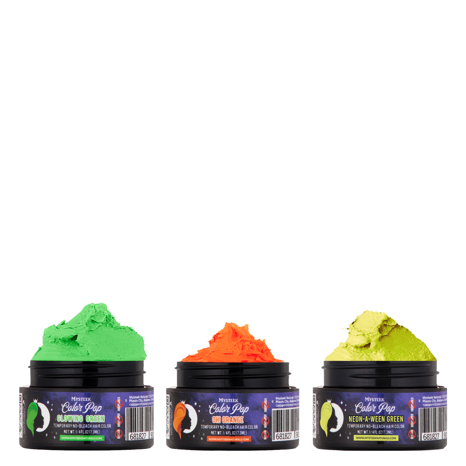 Halloween Combo-Neon-A-Ween Green | Oh Orange | Glowing Green Mysteek Naturals