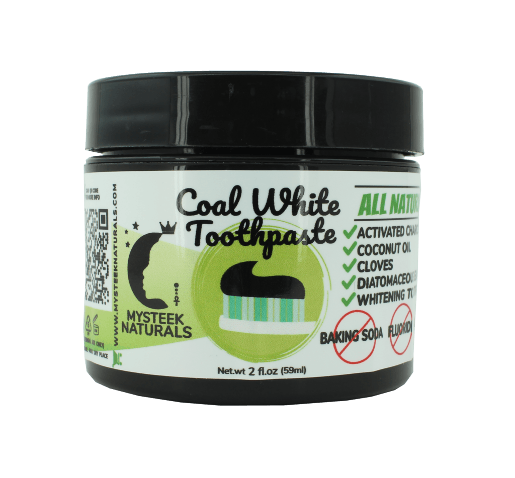 Coal White Toothpaste, Teeth Whitening Charcoal Toothpaste, Natural Toothpaste with Activated Charcoal, Fluoride Free Toothpaste for Oral Care (1 oz) Mysteek Naturals 