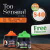 Too Sensual Color Set ( 2 Colors 1oz) -FREE PILLOWCASE Mysteek Naturals Oh!Orange& Glowing Green Blue 