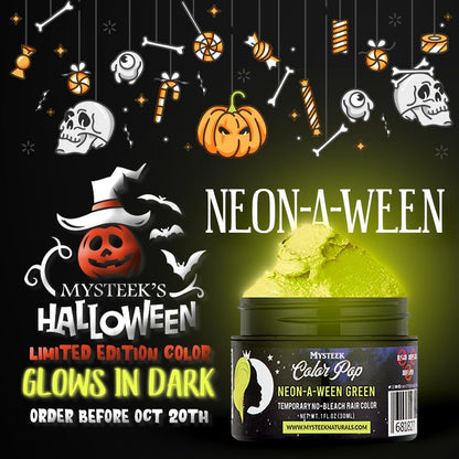 NEON-A-WEEN (Glow in the dark Hair color) Mysteek Color Pop Mysteek Naturals 