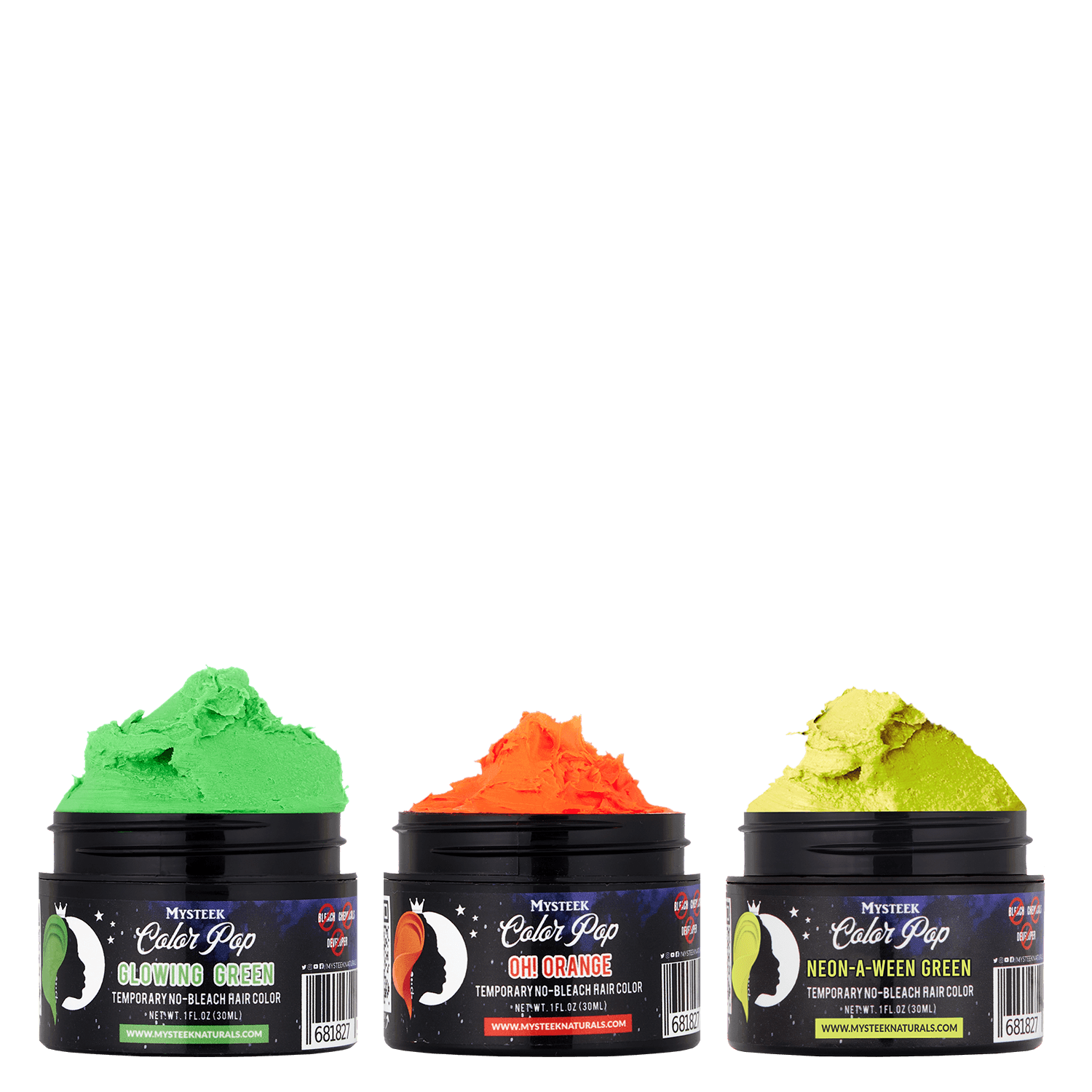 Halloween Combo-Neon-A-Ween Green | Oh Orange | Glowing Green Mysteek Naturals 