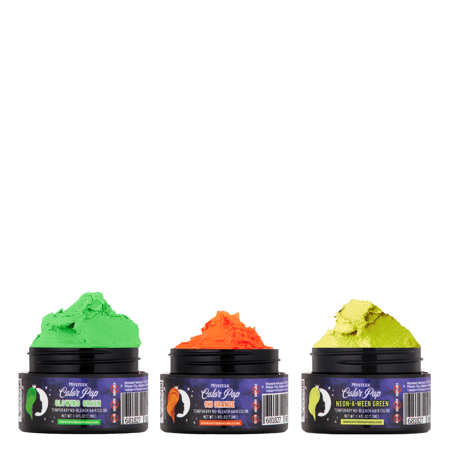 Halloween Combo-Neon-A-Ween Green | Oh Orange | Glowing Green Mysteek Naturals 